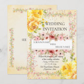 Romantic Pastel Indian Wedding Invite Kaart (Voorkant / Achterkant)