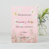 Romantic Pastel Pink and White Floral Wedding Invi Kaart (Staand voorkant)