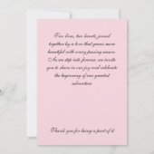 Romantic Pastel Pink and White Floral Wedding Invi Kaart (Achterkant)