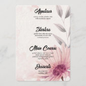 Romantic Pastel Purple Daisy Wedding Menu (Devant)