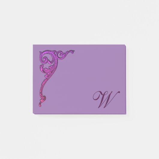 Romantic Pastel Steampunk Gothic Monogrammen Post-it® Notes (Voorkant)