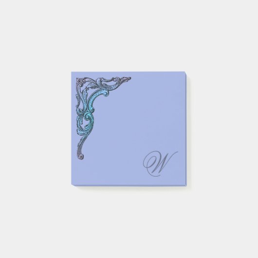Romantic Pastel Steampunk Gothic Monogrammen Post-it® Notes (Voorkant)