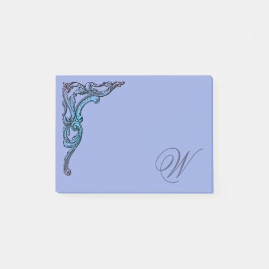 Romantic Pastel Steampunk Gothic Monogrammen Post-it® Notes (Voorkant)