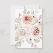 Romantic Pastel Waterverf Roos Weddenschap Bedankt (Achterkant)