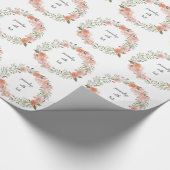Romantic Peach Floral Cadeaupapier (Hoek)