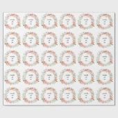 Romantic Peach Floral Cadeaupapier (Vlak)