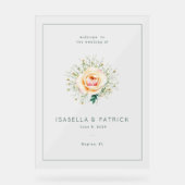 Romantic Peach Floral Wedding Invitation (Recto)