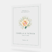 Romantic Peach Floral Wedding Invitation (Angle)