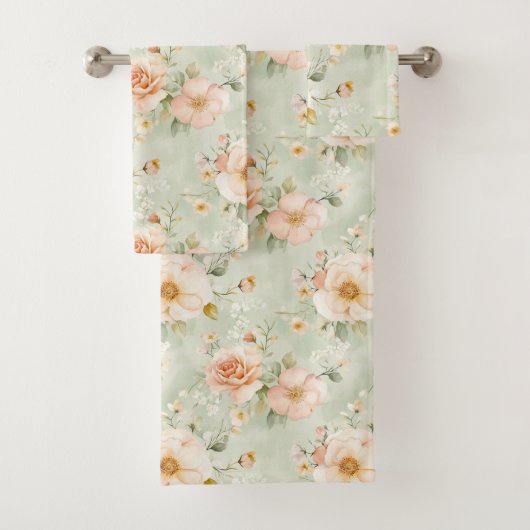 Romantic Peach Mint Pretty Roses Floral  (En situation)
