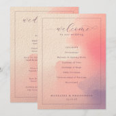 Romantic Peach Wedding Ceremony Schedule Programma (Voorkant / Achterkant)