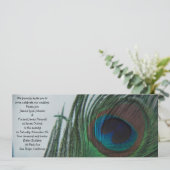 Romantic Peacock Wedding Kaart (Staand voorkant)