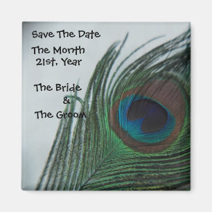 Romantic Peacock Wedding Save the Date Magneet