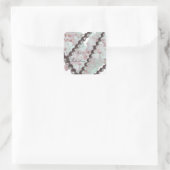 Romantic Pearls and Flowers Square Sticker (Tas)