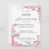 Romantic Peonies 50th Wedding Jubileum Kaart (Voorkant)
