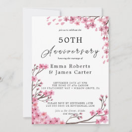 Romantic Peonies 50th Wedding Jubileum Kaart
