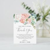 Romantic Peonies Dank je wel Kaart (Staand voorkant)