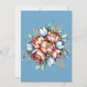 Romantic Peonies & Tulips Mariage Merci Cartes (Dos)