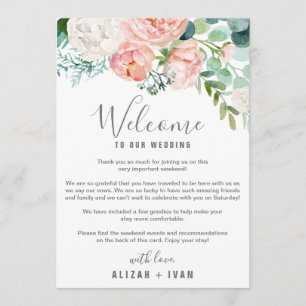 Romantic Peonies Welcome Letter & Itinerary Programma