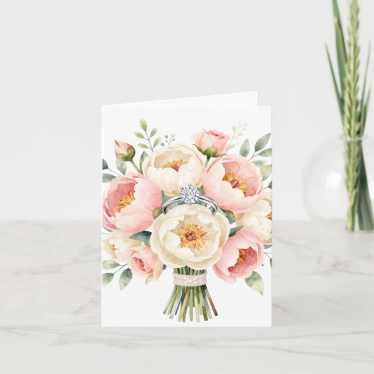 Romantic Peony Bouquet with Diamond Ring (Devant)