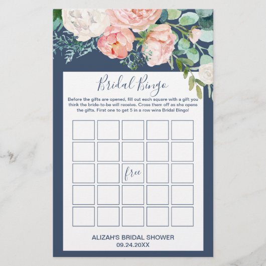 Romantic Peony Flowers | Blauwbingspel Flyer (Voorkant)