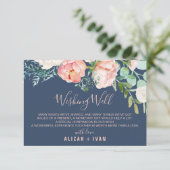 Romantic Peony Flowers | Blauwweddenschap Informatiekaartje (Staand voorkant)