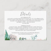 Romantic Peony Flowers Mariage Détails Carte (Devant)