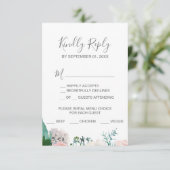 Romantic Peony Flowers Menu Keuze RSVP-kaart (Staand voorkant)