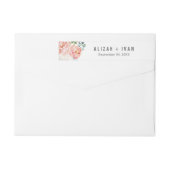 Romantic Peony Flowers Weddenschap Wrap rond label (Achterkant)