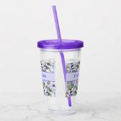 Romantic Periwinkle Florals Lavender Bloemenmeisje Acryl Drinkbeker (Links)