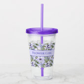 Romantic Periwinkle Florals Lavender Bloemenmeisje Acryl Drinkbeker (Voorkant)