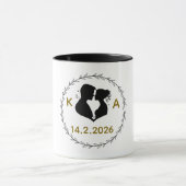 Romantic Personalized Couple Mug with Initials & W (Centre)