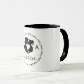 Romantic Personalized Couple Mug with Initials & W (Devant droit)
