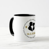 Romantic Personalized Couple Mug with Initials & W Mok (Voorkant links)