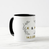 Romantic Personalized Couple Mug with Tree Branch, (Devant gauche)