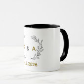 Romantic Personalized Couple Mug with Tree Branch, (Devant droit)