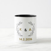 Romantic Personalized Couple Mug with Tree Branch, Mok (Midden)