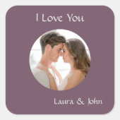 Romantic Personalized Couple Photo & Names Sticker (Devant)