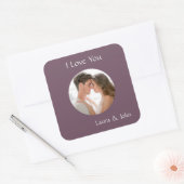 Romantic Personalized Couple Photo & Names Sticker (Enveloppe)