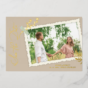 Romantic  Photo Album Scrapbook Effect Folie Uitnodiging