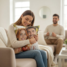 Romantic Photo Love Heart Valentine Couple Throw  Kussen