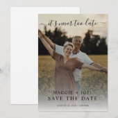 Romantic Photo Save The Date Never Too Late Kaart (Voorkant / Achterkant)