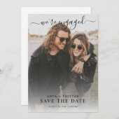 Romantic Photo Wedding Save The Date  Kaart (Voorkant / Achterkant)