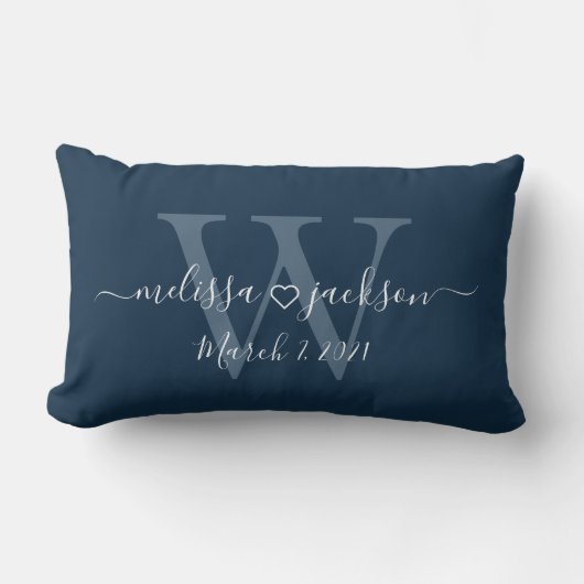 Romantic Pillow met Namen, Initiaal, en Datum Kussen (Voorkant)