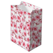 Romantic pink Cherry blosson Medium Cadeauzakje (Voorkant Gekanteld)