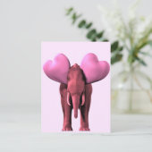 Romantic Pink Elephant Briefkaart (Staand voorkant)