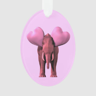 Romantic Pink Elephant Ornament