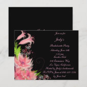 Romantic Pink Floral Bachelorette Party Kaart (Voorkant / Achterkant)