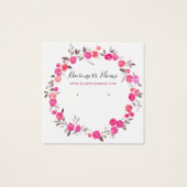 Romantic Pink Floral Background Earning Kaarten Vierkante Visitekaartjes (Voorkant)