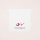 Romantic Pink Floral Background Earning Kaarten Vierkante Visitekaartjes (Achterkant)
