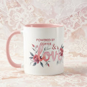 Romantic Pink Floral Botanical Love Coffee Mok